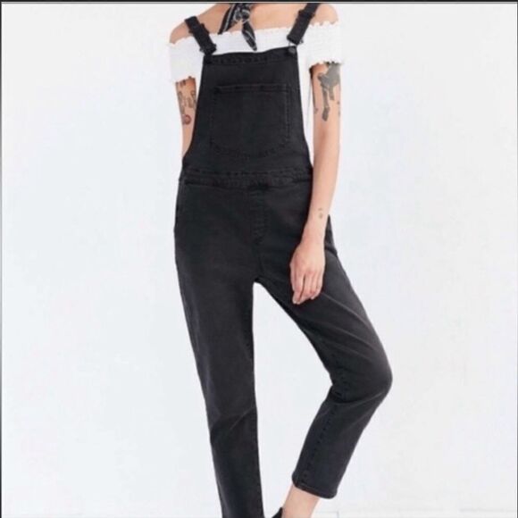 Urban Outfitters BDG Black Stretch Denim Overalls - Picture 1 of 15